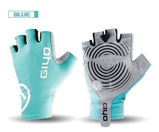 Giyo-Guantes de ciclismo de medio dedo para hombre y mujer, de gel para deportes de carreras, equipo de bicicleta de carretera para ciclismo de montaña: BLUE / S