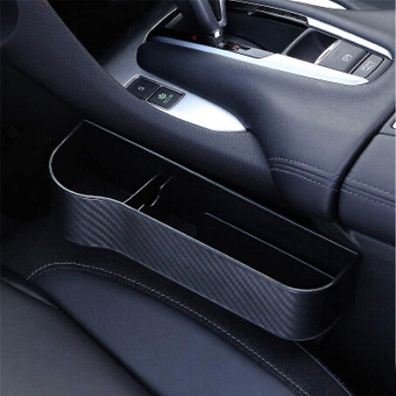 Car Seat Storage Box, Multi-Functional Slot Storage Box, Carbon Fiber Cup Holder Storage Box Finisher (Main Driver)