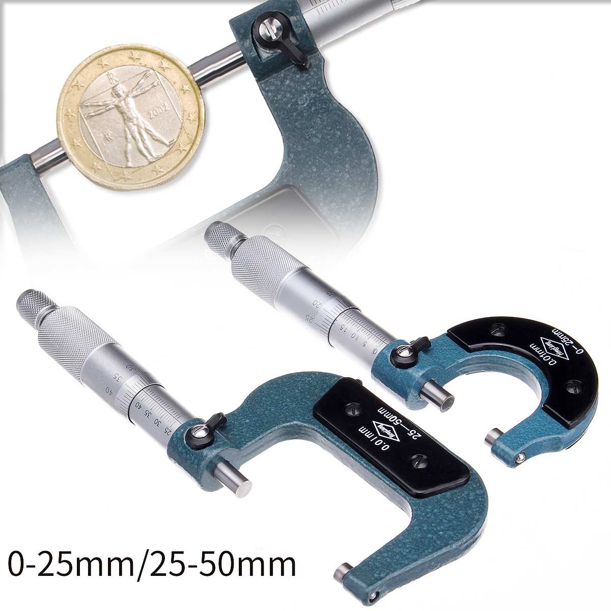 0-25mm/25-50mm 0.01mm Digital Outside Micrometer Electronic Micrometer Gauge 0.01mm Digital Caliper Measuring Tools with Box