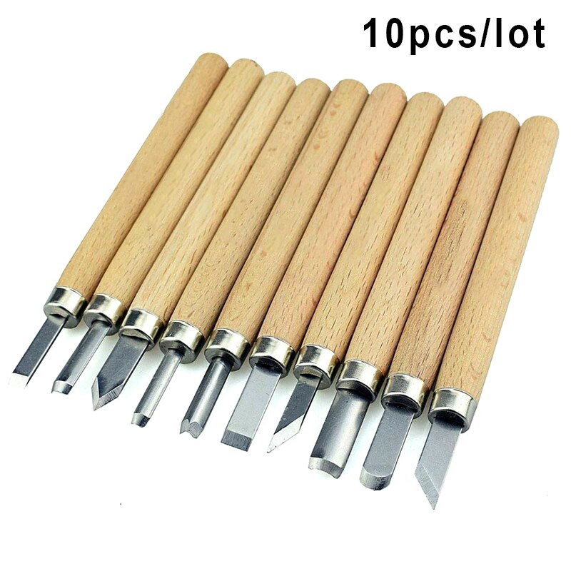 8/10/12pcs Gouge Lathe Chisel Woodworking Wood Tools Carving Turning Art Kit DOM668: 10pcs