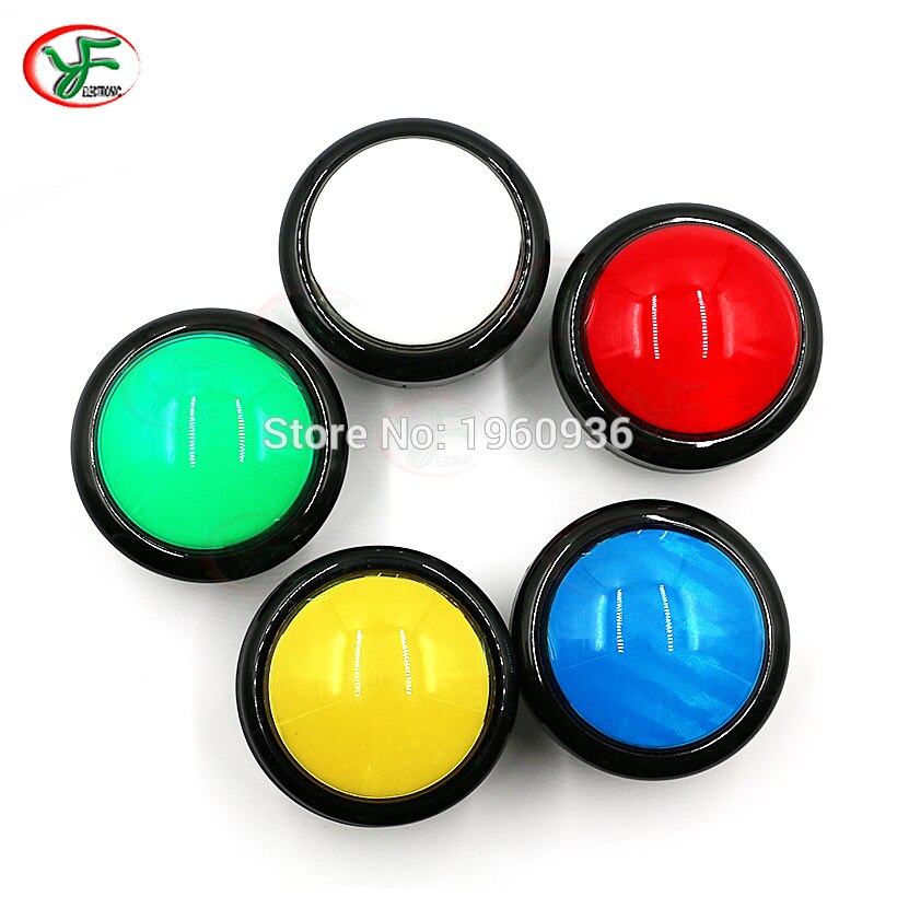 5Pcs 100Mm Led Light Lamp Arcade Drukknop Grote Ronde Schakelaar Speler Microschakelaar + DC12V Blub Video Game machine Responder Onderdelen