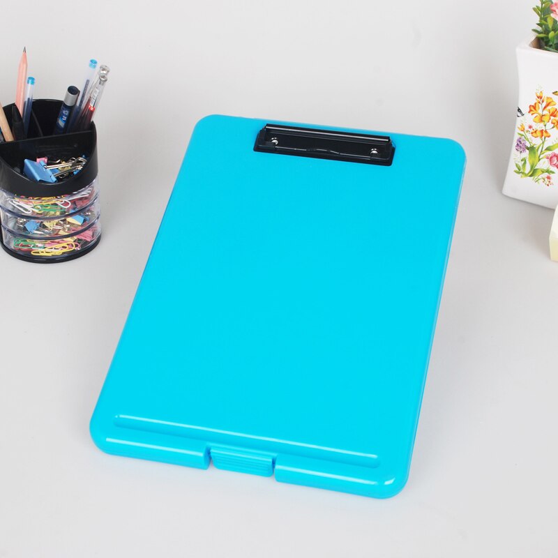 Candy Color Multifunctional File Case Plastic Clipboard File Folder with Pen Hold and Hanging Holdes Office Supplies