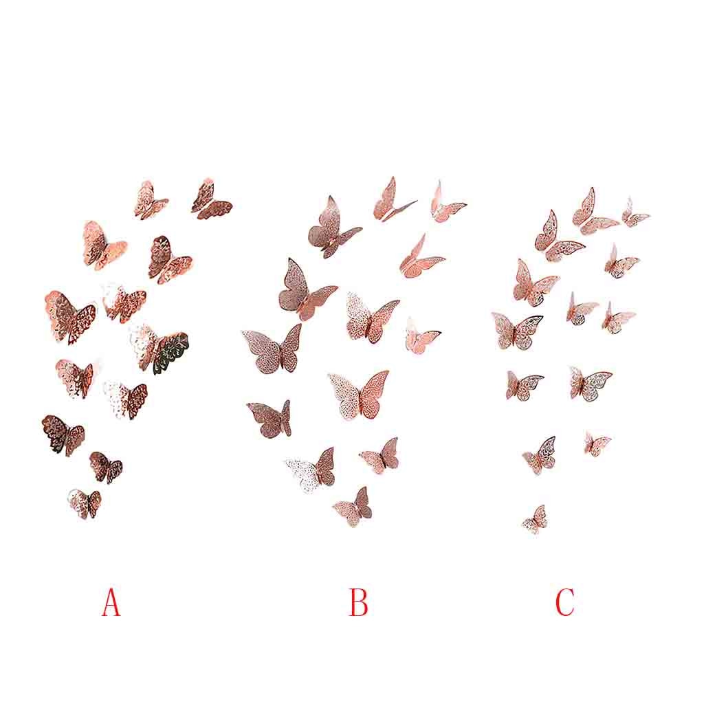 12 pièces papillons Stickers muraux autocollants autocollants sur le mur nouvel an décorations pour la maison 3d papillon Pvc papier peint pour salon