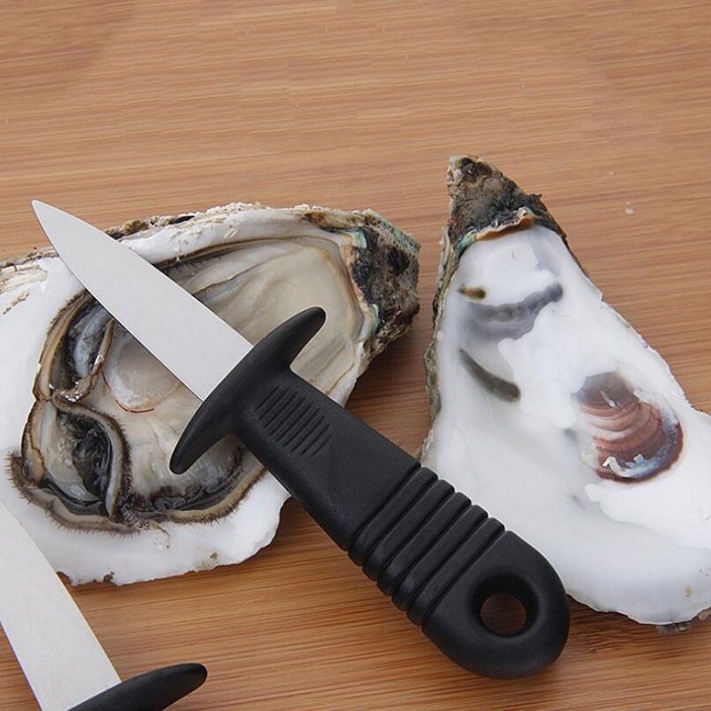 Stainless Steel Oyster knife Open Scallop Shell Tool Wood-handle Sharp Incisive Oyster Shucking Knives Short knife Seafood knife