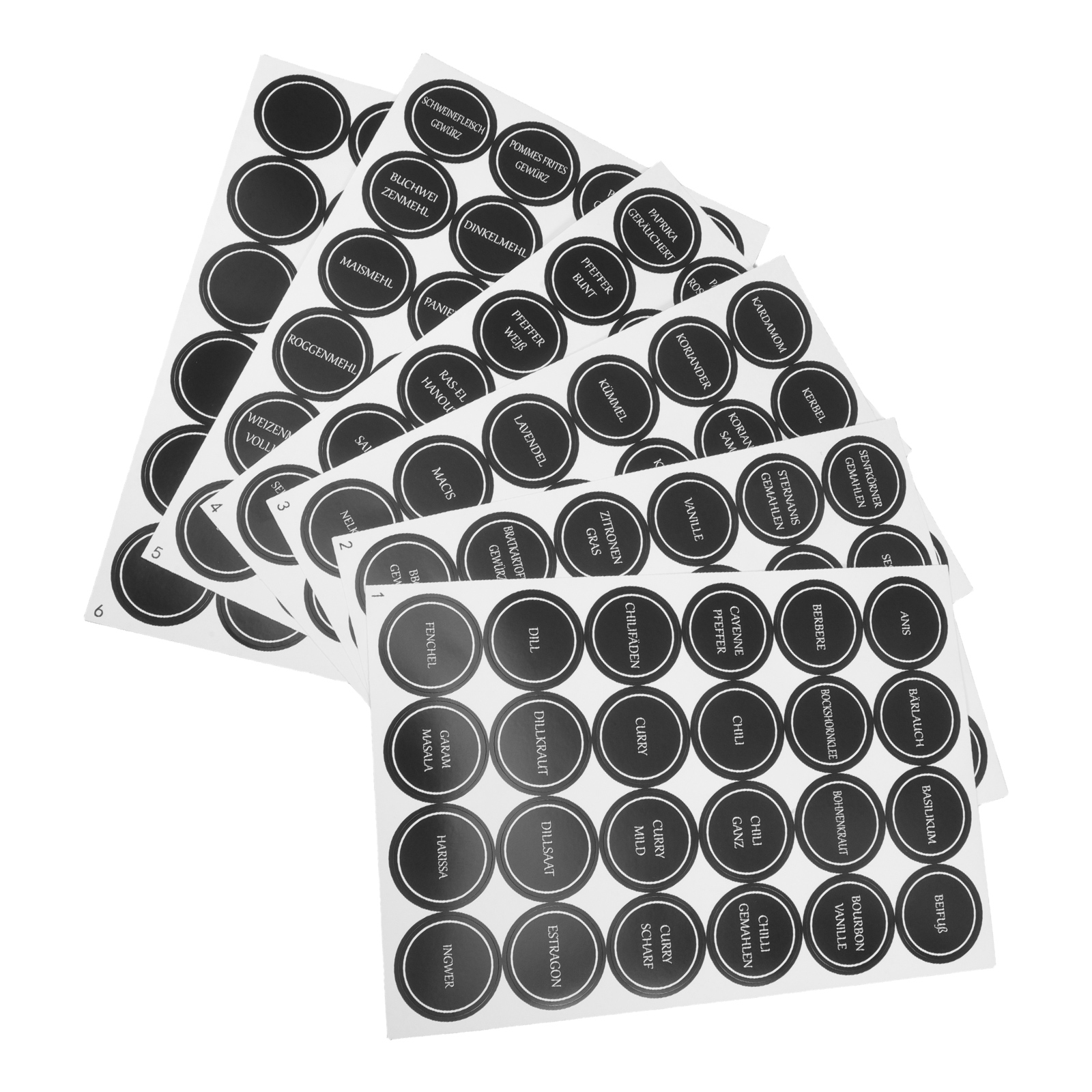 6 Sheets Waterproof Small Round Spice Stickers for... – Grandado