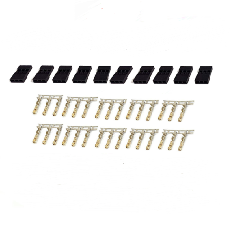 Connecteur de récepteur Servo Jr Futaba, 5/10 paires, prise avec serrure et bornes mâles et mâles et femelles plaquées or, Kit de broches à sertir pour batterie RC: green
