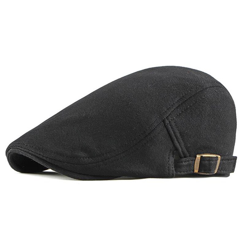 Vintage Mens Flat Ivy Cap Newsboy Gatsby Hat Women Pure Beret Hat Autumn Winter Warm Cotton Hat For Unisex: black