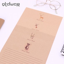 Juego de 10 hojas de cartulina de papel Vintage, papelería de papel, Bloc de notas con estilo de animales de dibujos animados, suministros para escuela y oficina
