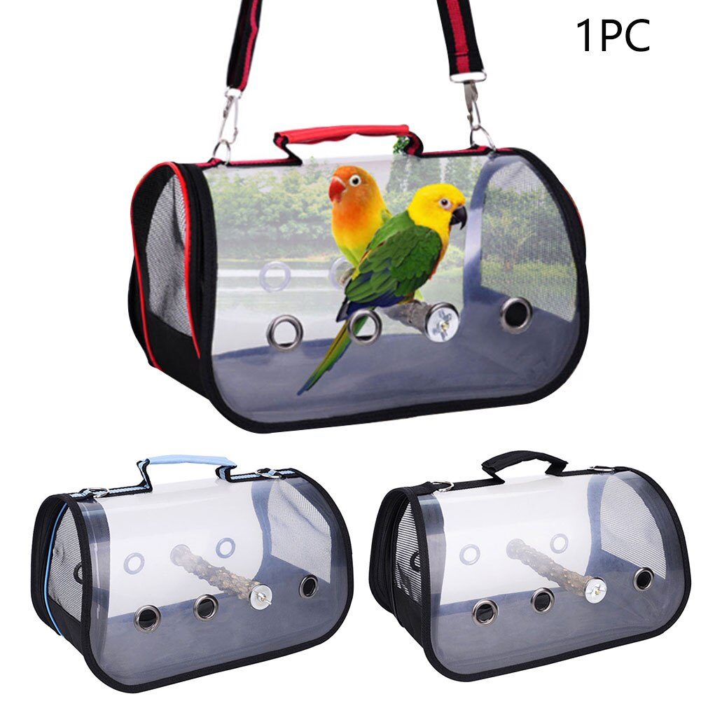 Multifunctionele Papegaaienkooi Vogel Carrier Dierbenodigdheden Dubbele Rits Transparant Wandelen Draagbare Reizen Installeren Handtas