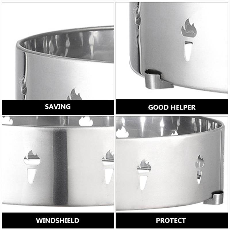 1pc Gas Stove Fire Ring Gas Stove Windbreak Ring Insulation Gas Stove Cover Ring Stainless Steel Accessories