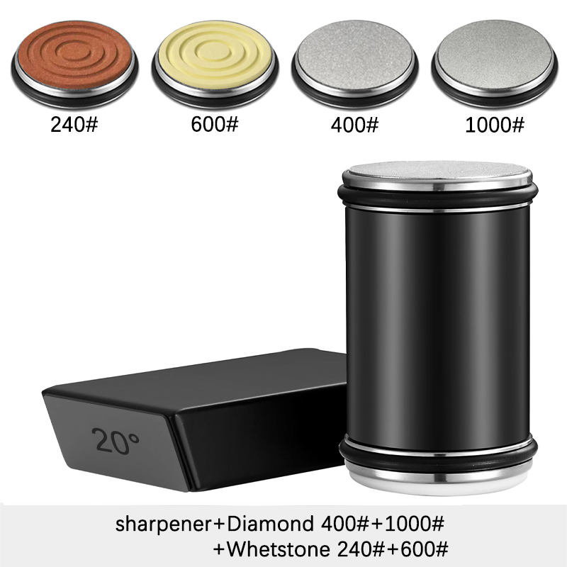 Rolling Knife Sharpener Magnetic Knife Holder Diamond Sharpening Stone Kit with 15 and 20 Degrees Angle Roller Kitchen Accessory: Orange