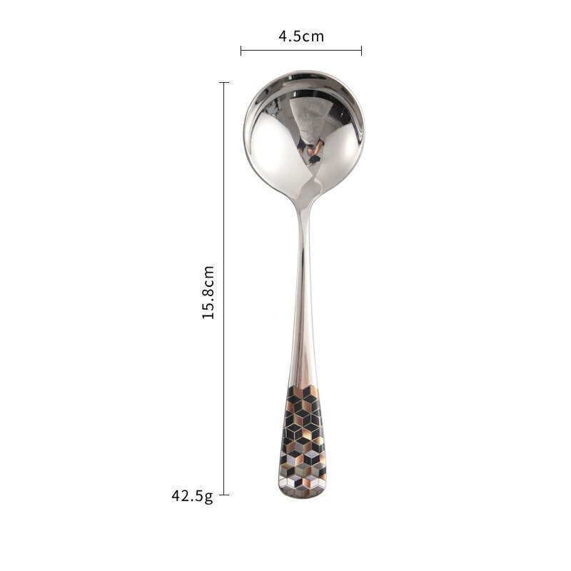 304 Roestvrij Stalen Lepel Keuken Koken Lepel Dessert Accessoires: blackgold