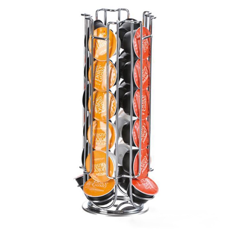Café Nespresso Porte-Capsules 360 rotatif 24 Capsules Gousses Titulaire Distributeur Stockage Présentoir Support de Tour Étagères: Default Title