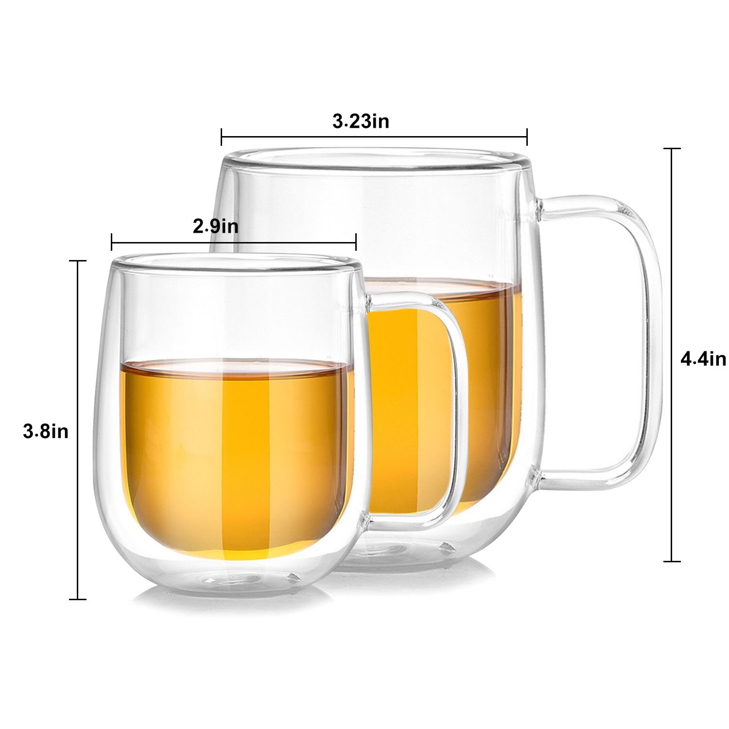 2 st dubbelvägg värmebeständigt par älskare kaffemuggar kort glas isolerade mjölk te koppar dricks glas muggar för hem familjen