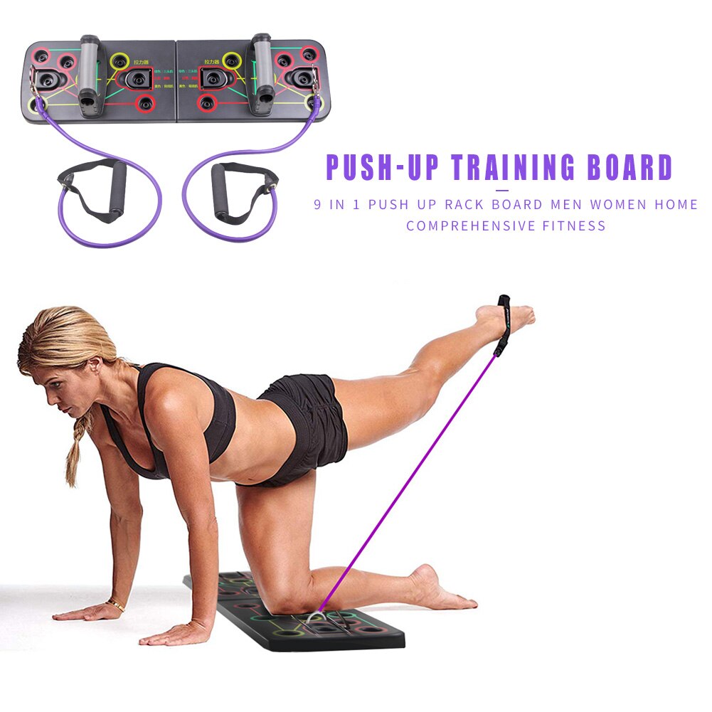 Multifunction Push Up Board Push Up Rack with Resistance Bands Gym Home Comprehensive Fitness Exercise Tools Push-up Stands