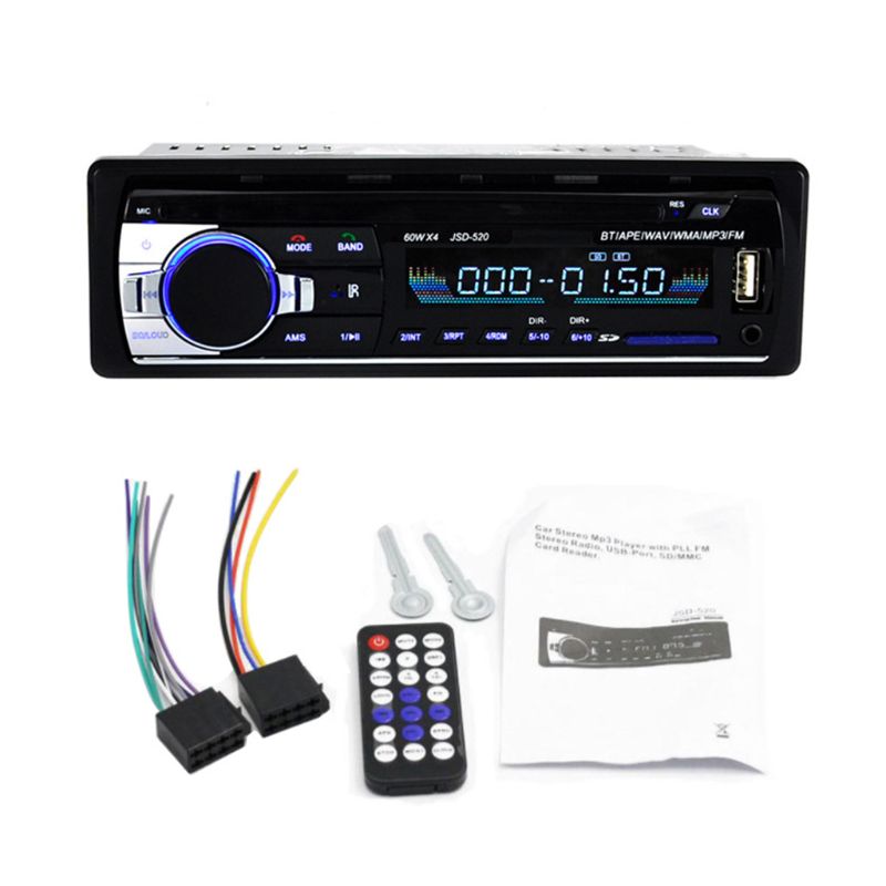 Bluetooth JSD-520 Autoradio 12V Auto Radio Car Stereo Speler Telefoon AUX-IN MP3 FM/USB/Radio Afstandsbediening