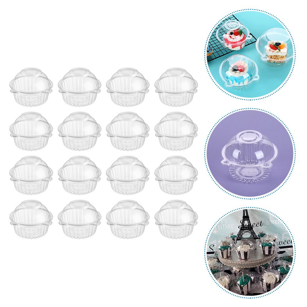 50pcs Cake Packing Box Cupcake Storage Case Cake Fresh Keeping Container