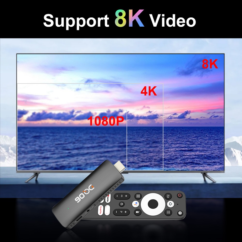 DQ06 ATV Mini TV Stick Android 12 Allwinner H618 Quad Core 8K Video 4K@60fps Wifi6 BT5.0 Build in BT Voice Android 12.0 TV BOX