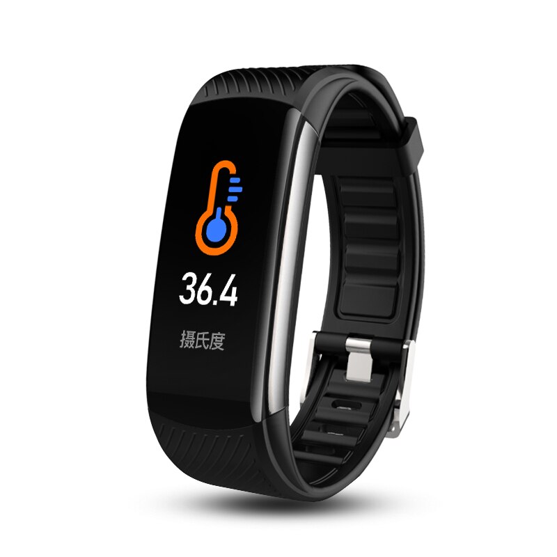 2020 pedometro per esercizi di sonno Bluetooth Sport Watch monitoraggio della pressione sanguigna Test della temperatura braccialetto intelligente C6T Smartband