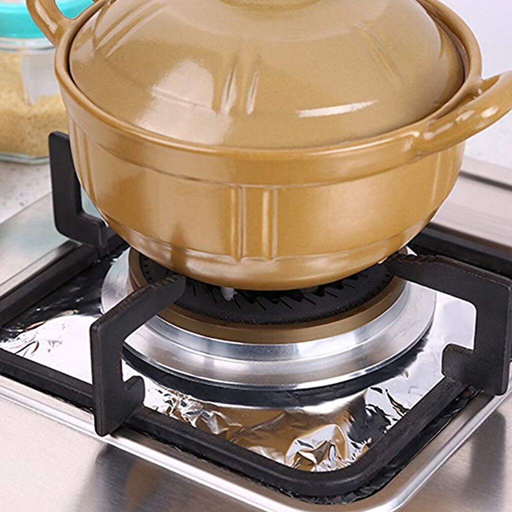 50 stuks wegwerpbare schoonmaakpads voor gasfornuizen, dikke folie, hittebestendige vetvrije foliebeschermers voor picknicks in de buitenlucht