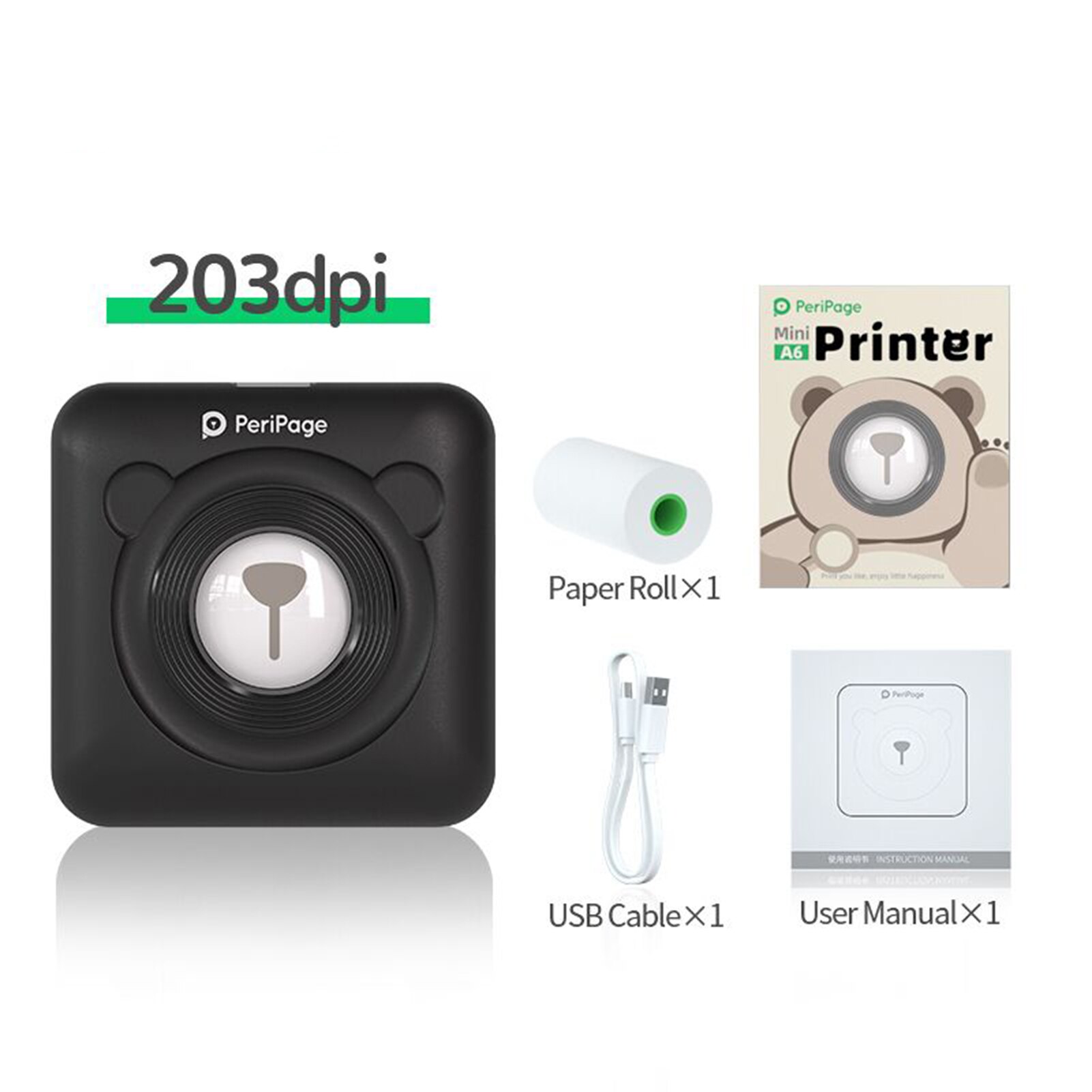 Stampante termica portatile Peripage A6 mini stampante termica tascabile per foto in carta da 203DPI stampante Bluetooth senza fili da 58mm