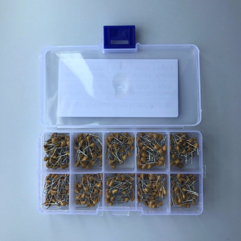 10 Values 500pcs 0.1uF~10uF ( 104~106 ) Multilayer / Monolithic Ceramic Capacitor Assorted kit with storage box