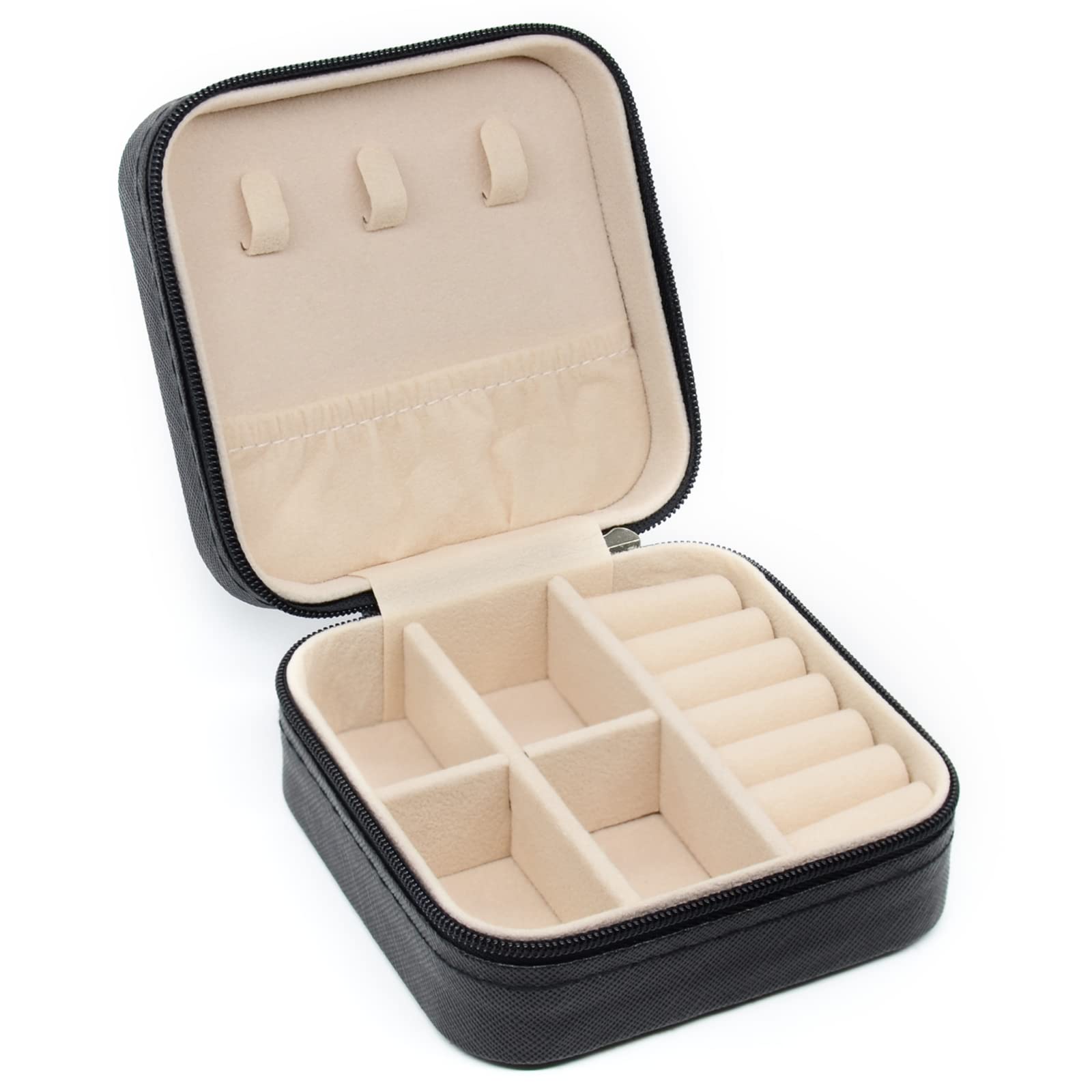 Mini Schmuck Aufbewahrung sbox tragbare Home Travel Ohrringe Halskette Aufbewahrung koffer für Frauen Ring Organizer Pu Leder Vitrine: Black