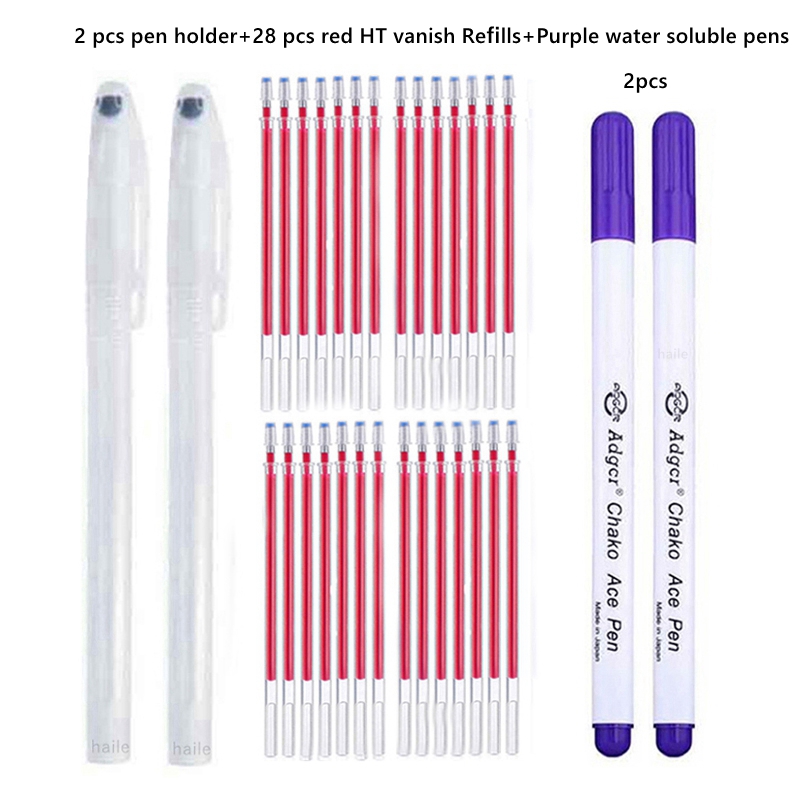 Haile Fabric Markers Fade Out for Drawing Lines Disappearing Marker Pens Patchwork Fabric PP Multi Purpose DIY Craft Sewing Tool: green