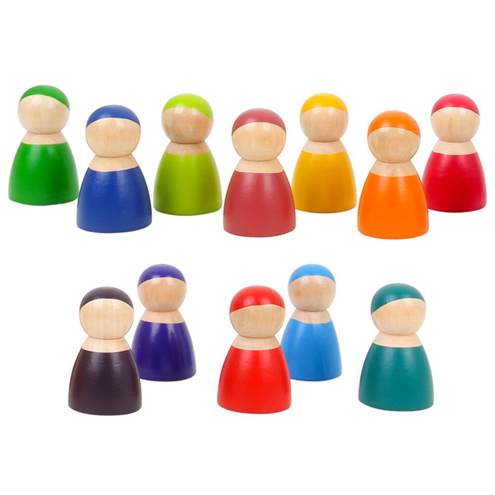 Arcobaleno Bambini Giocattoli Arcoiris Blocchi di Legno Giocattoli Per I Bambini Il Divertimento di Gioco Blocchi di Costruzione Giocattoli Educativi di Legno Montessori