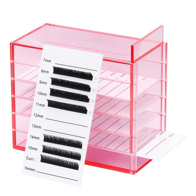 Caja de almacenamiento de extensiones de pestañas, paleta acrílica de 5 capas, organizador de pestañas, soporte de exhibición, suministros de herramientas de maquillaje, 1 Uds.: Marfíl