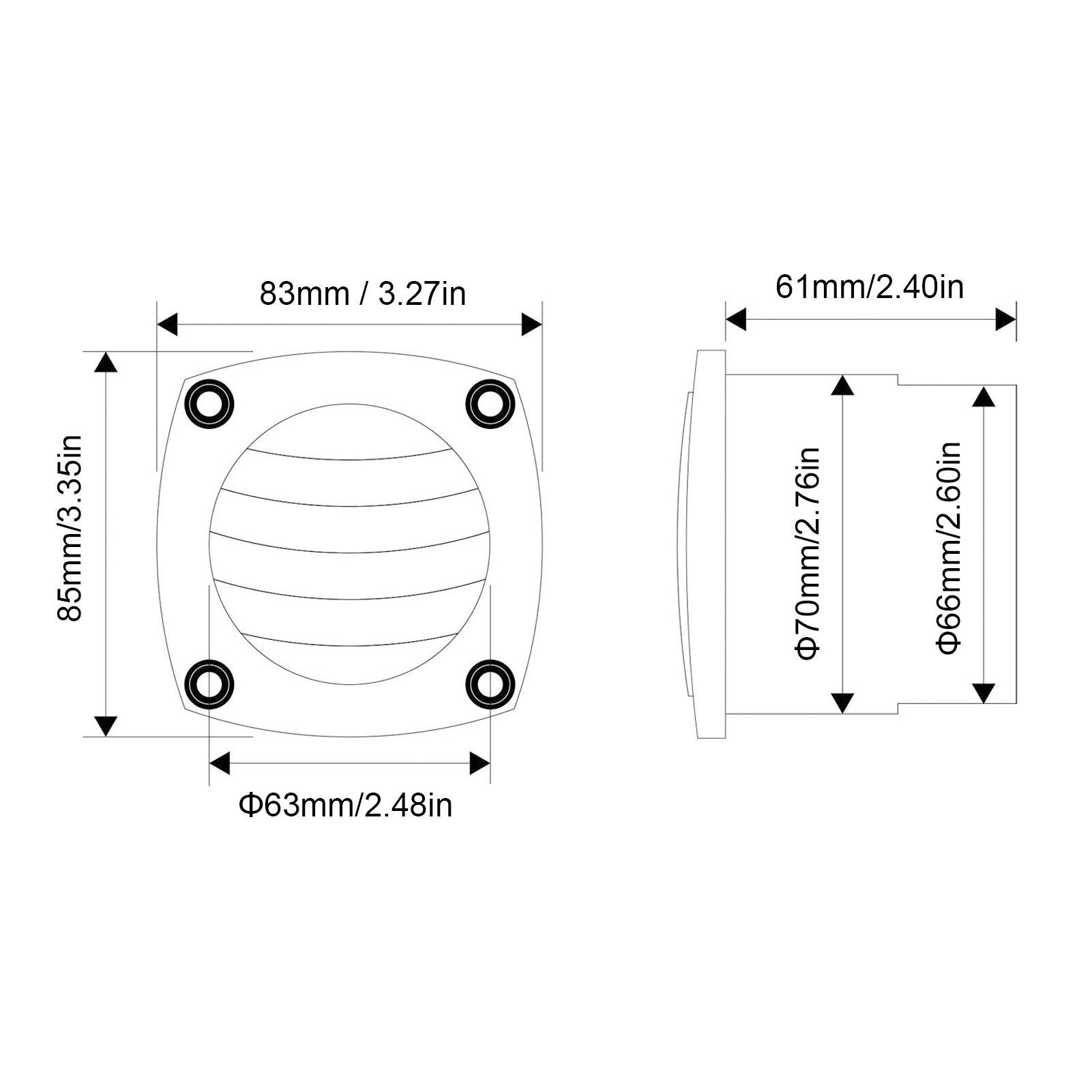 Boat Exhaust Air Vents Boat Louvered Vent High Strength Weather Resistant Durable Anti Wear for straight Through Venting Hose