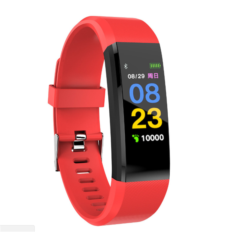 ID115Plus Smart Polsband Bluetooth Smart Band Hartslagmeter Fitness Tracker 115 Plus Smart Armband Voor Android Ios Telefoon: Rood