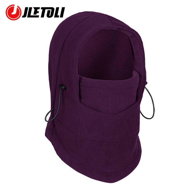 Jetoli-mascarilla térmica de forro polar para ciclismo, máscara de invierno para entrenamiento de esquí, a prueba de viento, al aire libre para bicicleta, gruesa, deportiva: purple