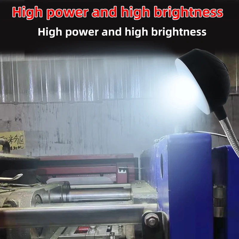 Máquina herramienta LED de 8/12/20W, lámpara de trabajo, Base magnética para taller, máquina de coser con cuello de cisne, torno, equipo CNC, iluminación de 110-220V