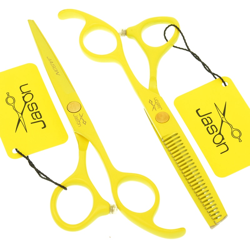 Jason 5.5 inch Hair Scissors Set Barber Cutting Thinning Styling Shears Japan Steel Hair Salon Tools A0072D