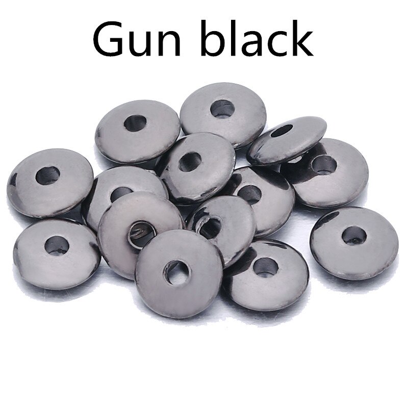 Cuentas espaciadoras de 4, 5, 6 y 8mm CCB, abalorios redondos planos para rueda, abalorios sueltos para DIY, suministros de fabricación de joyas, accesorios: ccbF gun black / 6mmx100pcs