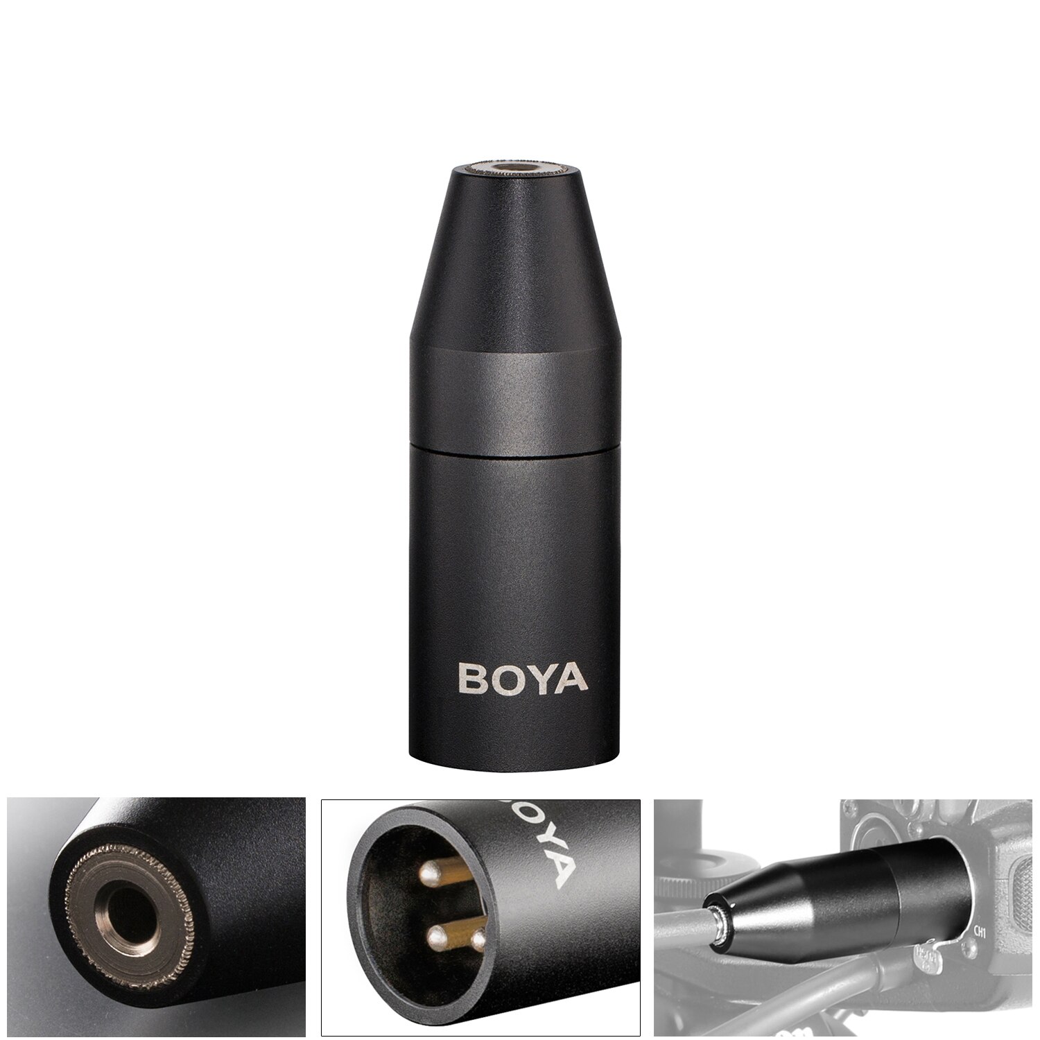 Boya 35C-XLR/Pro Audio Adapter 3.5Mm (Trs) mini-Jack Female Naar 3-Pin Xlr Male Connector Met Fantoomvoeding