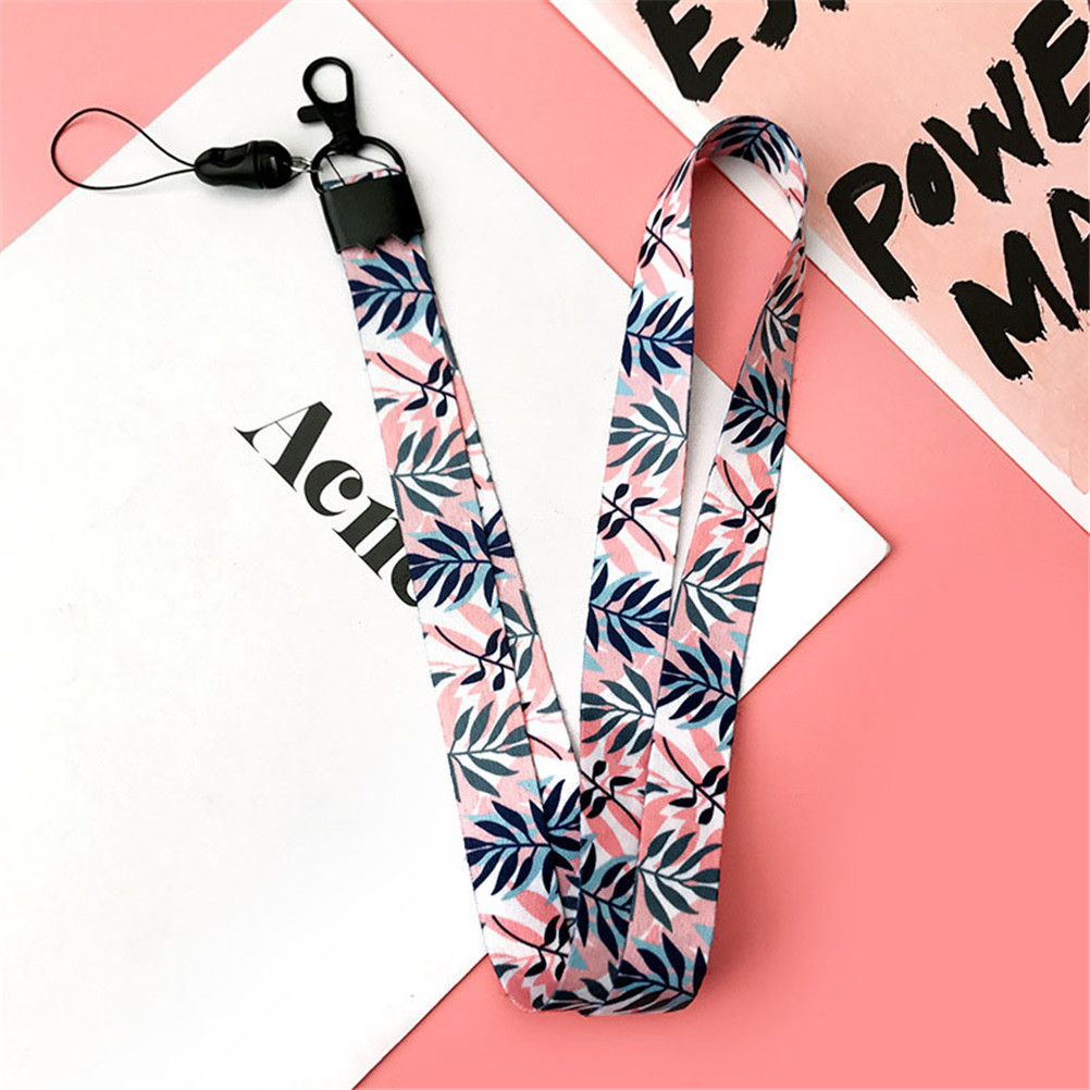 1Pc feuilles fraîches cou sangle clés carte d'identité gymnastique téléphone Mobile sangles USB porte-badge bricolage téléphone accrocher corde lanière