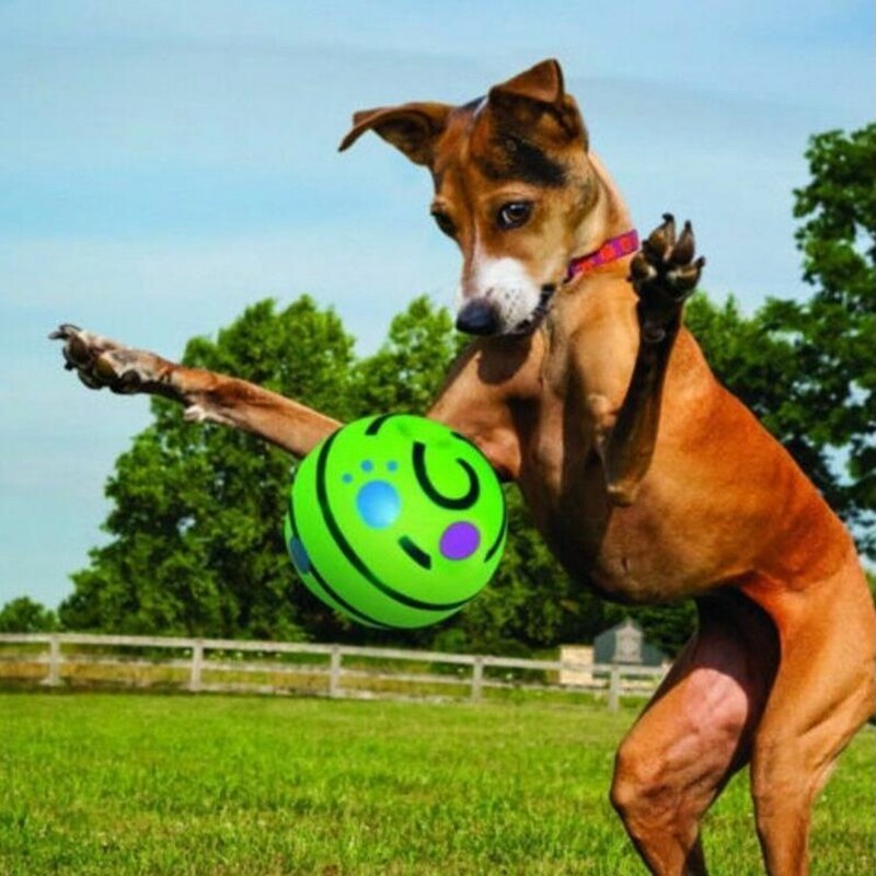 Wobble Wag Giggle Ball Interactive Dog Toy Pet Puppy Chew Toys Funny Sounds Dog Play Ball Training Sport Pet Toys 15cm