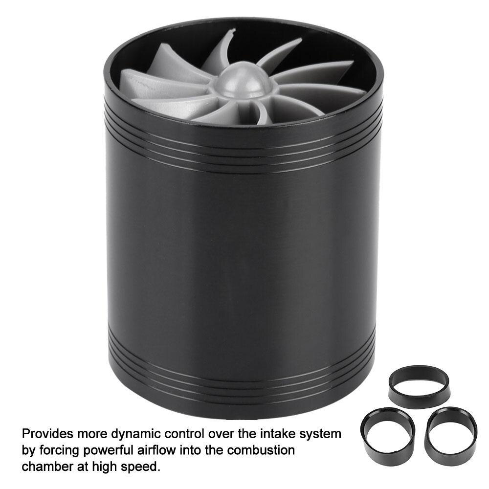 Car Turbine Supercharger Turbo Charger Double Air Filter Intake Fan Fuel Gas Saver Kit Auto Replacement Part