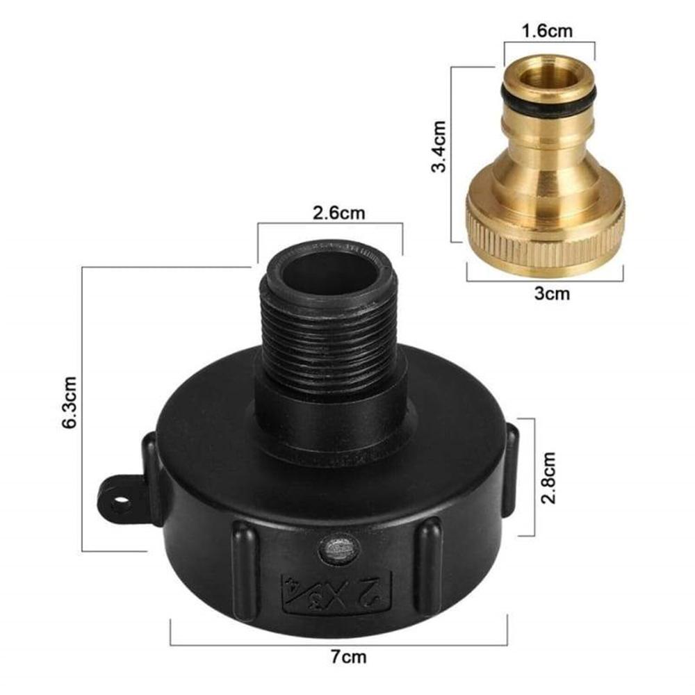 1Pc Ibc Slang Adapter Reducer Connector Watertank Fitting 3/4 "Grove Draad Duurzaam Voor DN40/50 Bal valve