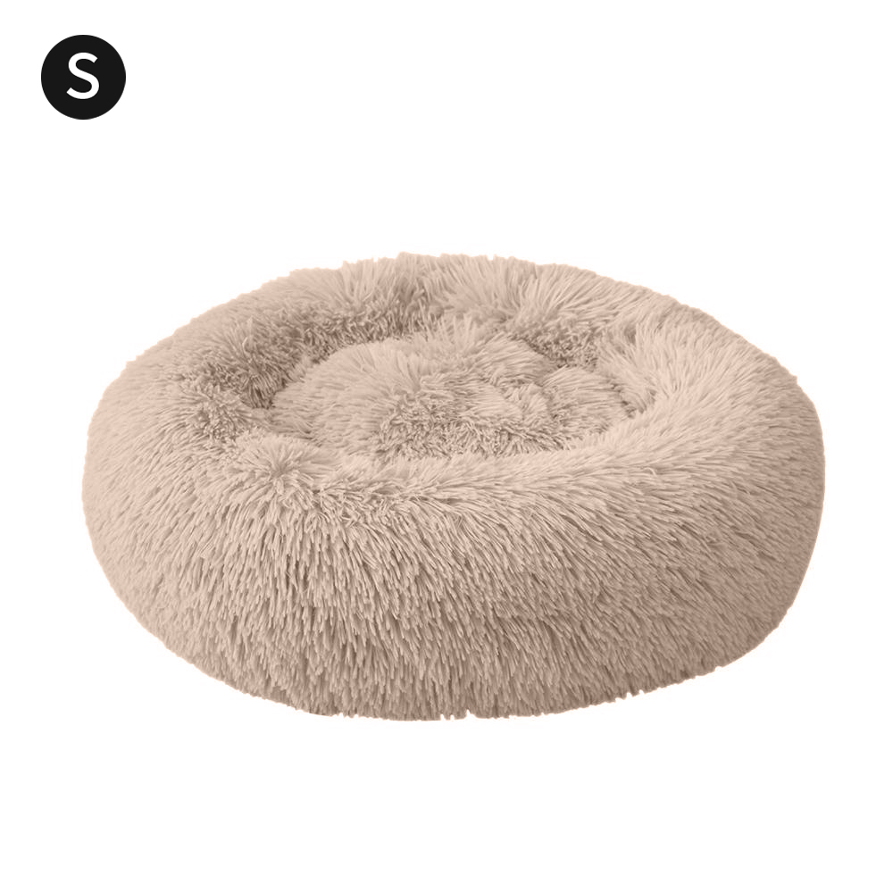 Ronde Pluche Kat Bed Huis Zachte Lange Pluche Kat Bed Ronde Hond Bed Voor Honden Katten Nest Winter Warm slapen Bed Puppy Mat: 7 / 50cm