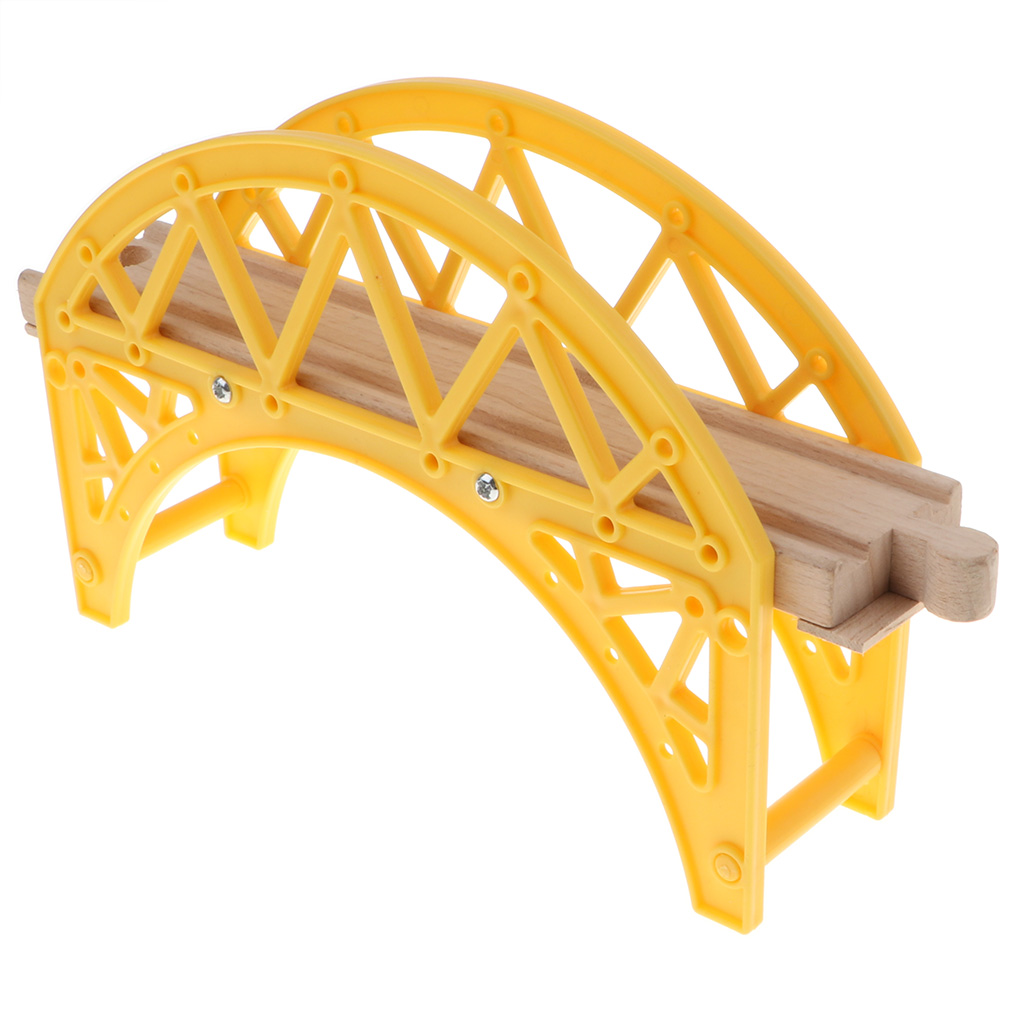 Wooden Trains Railway Set Compatible Accessories - Yellow Bridge