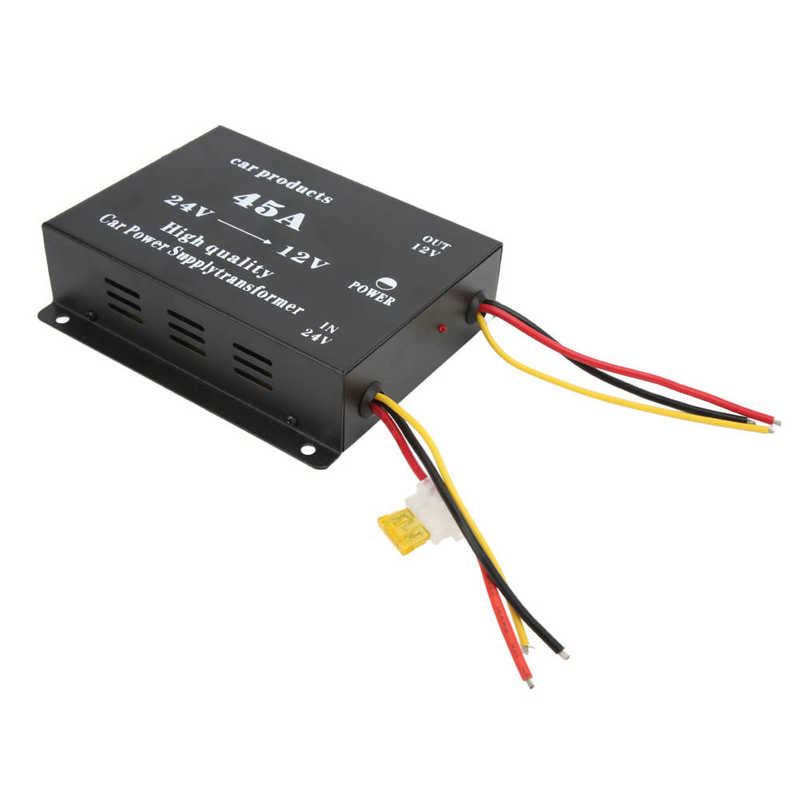 DC24V To 12V Car Voltage Reducer 24V To 12V Converter Environmental Short Circuit Protection for Buses: 45A