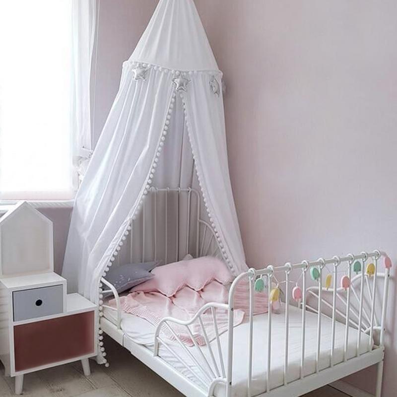 Red de algodón para cuna de bebé, mosquitero para cama de princesa, decoración para habitación de niñas, dosel para cama, mosquiteras para habitaciones de niños, 3 colores