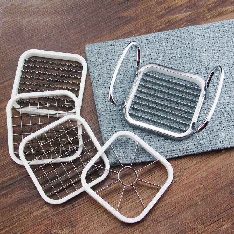 Multifunktionel 5 in 1 grøntsagsskæremaskine frugtskærer i rustfrit stål æble kartoffel pommes frites køkkentilbehør