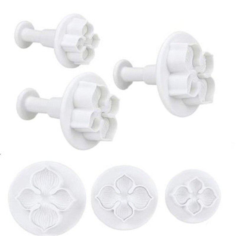 3 Stks/set Hydrangea Fondant Cake Decorating Sugarcraft Plunger Cookie Cutter Flower Blossom Mold Thuis Taart Gereedschap