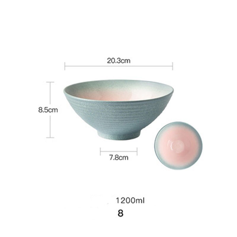 Fancity japansk ramen bolle keramisk enkelt nudler bolle husholdning salat bolle hatt bolle spesiell restaurant servise: 5