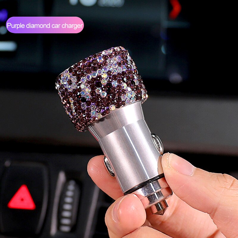 Auto Fast Charger Rood Wit Paars Roze Vier Kleuren Optionele Auto Usb Sigarettenaansteker Mobiele Telefoon Fast Charger Mini Draagbare: Purple