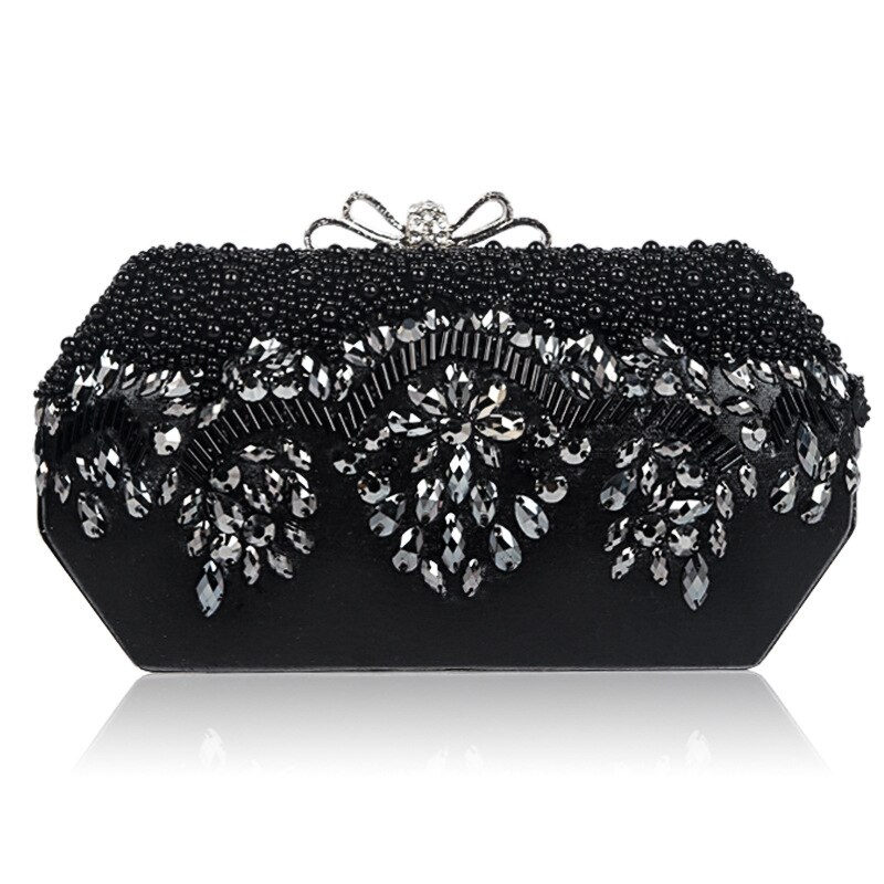 Luxus Frauen Abend Taschen Diamant Strass Perlen Perlen Hochzeit Kupplung frauen Geldbörse Handtaschen Dame Brieftaschen Kupplung Partei Tasche: Black
